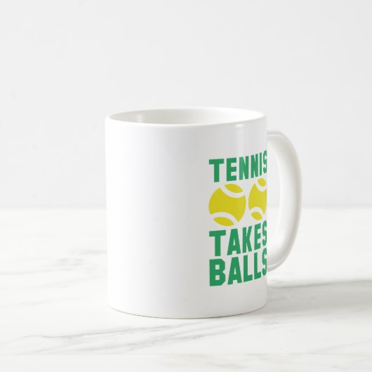 テニスがボールを取る コーヒーマグカップ (正面右)