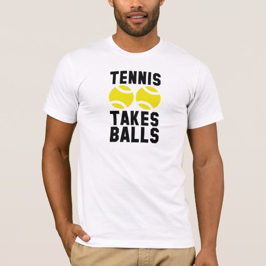 テニスがボールを取る Tシャツ (正面)