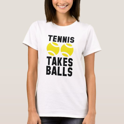 テニスがボールを取る Tシャツ (正面)