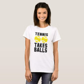 テニスがボールを取る Tシャツ (正面フル)