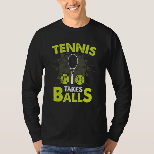 テニスがボールを取る Tシャツ (正面)