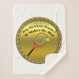 テニスが大好きなのになぜ熱くなる(金ゴールド) シェルパブランケット