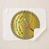 テニスが大好きなのになぜ熱くなる(金ゴールド) シェルパブランケット (正面(横))