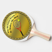 テニスが大好きなのになぜ熱くなる(金ゴールド) 卓球ラケット (横)