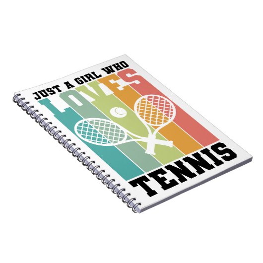 テニスが大好きな女の子 |テニスプレーヤーギフト ノートブック (右側)