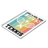 テニスが大好きな女の子 |テニスプレーヤーギフト ノートブック (左側)