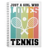 テニスが大好きな女の子 |テニスプレーヤーギフト ノートブック (正面)