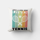 テニスが大好きな女の子 |テニス選手のギフト クッション (正面)