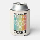 テニスが大好きな女の子 |テニス選手のギフト 缶クーラー (缶裏面)