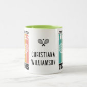 テニスが大好きな女の子 |テニパーソナライズされたス ツートーンマグカップ (中央)