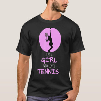 テニスが大好きな遊女の子 Tシャツ