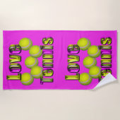 テニスが大好きビーチ ビーチタオル (正面)