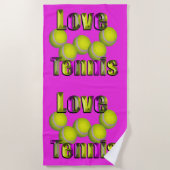 テニスが大好きビーチ ビーチタオル (正面)