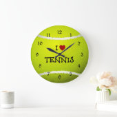 テニスが好き-テニスボール ラージ壁時計 (ホーム)