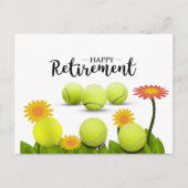 テニスが楽しく花で引退 ポストカード (正面)