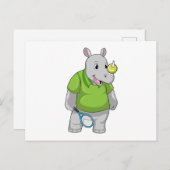 テニスでプレーするサイとテニスボール ポストカード (正面/裏面)