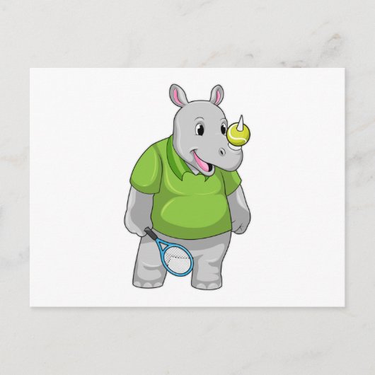 テニスでプレーするサイとテニスボール ポストカード (正面)