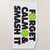 テニスで落忘れち着いて打ち砕く ビーチタオル (正面)