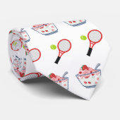 テニスとイチゴ&クリームタイ ネクタイ (ロール)