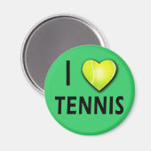 テニスとテニスボールが大好きハート マグネット (正面/裏面)