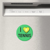 テニスとテニスボールが大好きハート マグネット (インサイチュ (食洗機))