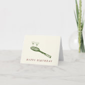 テニスとマティーニの誕生日カード サンキューカード (正面)