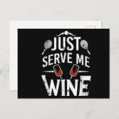 テニスとワインが私にワインテニスを提供おもしろいする 案内ポストカード (正面/裏面)