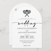 テニスと詳細結婚の愛 招待状 (正面/裏面)