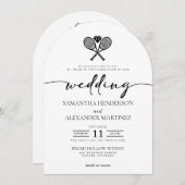 テニスと詳細結婚の愛 招待状 (正面/裏面)