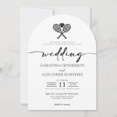 テニスと詳細結婚の愛 招待状 (正面)