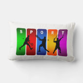テニスによってすごいクールなスポーツのデザイン(男性) ランバークッション (裏面)