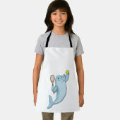 テニスのイルカとテニスラケット エプロン (インサイチュ)