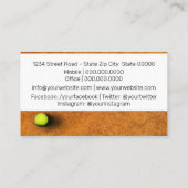 テニスのインストラクターのクレーコート 名刺 (裏面)