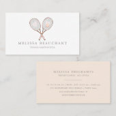 テニスのインストラクターのコーチのカスタムでエレガントなテンプレート 名刺 (正面/裏面)