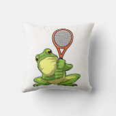 テニスのカエルとテニスラケット クッション (裏面)