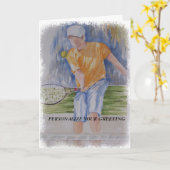 テニスのカスタマイズ可能な挨拶状 カード (黄色い花)