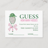 テニスのキス数当て ブライダルシャワーゲーム エンクロージャーカード (正面)