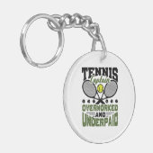 テニスのキャプテン過労と低賃金 キーホルダー (正面左)