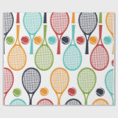 テニスのギフトおよびパーティーのためのテニスの包装紙 ラッピングペーパー (フラット)