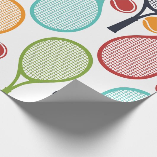 テニスのギフトおよびパーティーのためのテニスの包装紙 ラッピングペーパー (角)