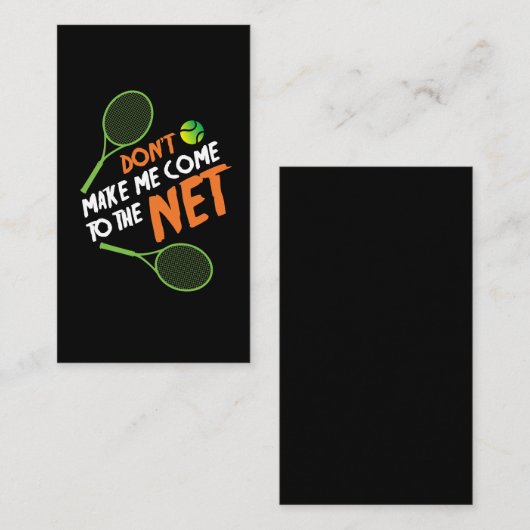 テニスのギフトのアイディアのテニス選手 名刺 (正面/裏面)