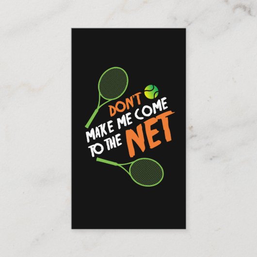 テニスのギフトのアイディアのテニス選手 名刺 (正面)