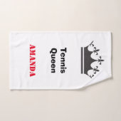 テニスのクイーンモダン文字（クラウン付き） ハンドタオル (ハンドタオル)