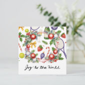 テニスのクリスマスとラケットとクリスマスリース シーズンカード (スタンド正面)