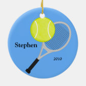 テニスのクリスマスのオーナメント セラミックオーナメント (裏面)