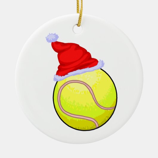 テニスのクリスマスのオーナメント セラミックオーナメント (正面)