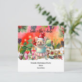 テニスのクリスマスをテーマにしたテニスパーティーの招待状です。 セーブザデート (スタンド正面)