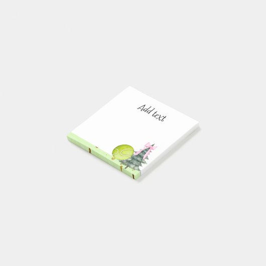 テニスのクリスマスをテーマにしたプレーヤー向けギフト ポストイット (アングル)