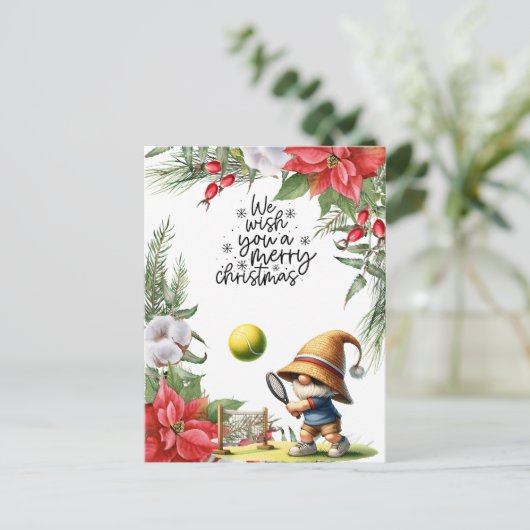 テニスのクリスマスをテーマにしたプレーヤー シーズンポストカード (スタンド正面)