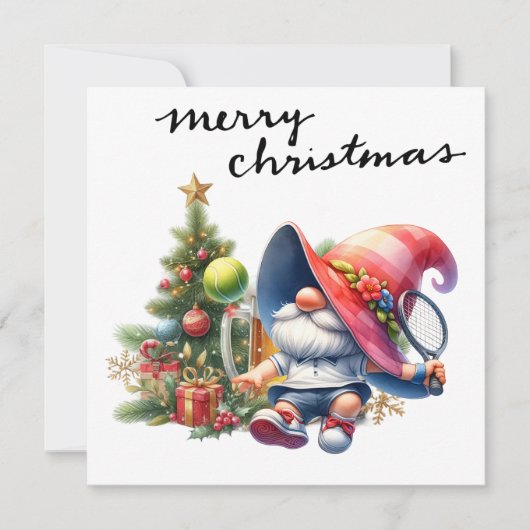 テニスのクリスマスをテーマにした シーズンカード (正面)